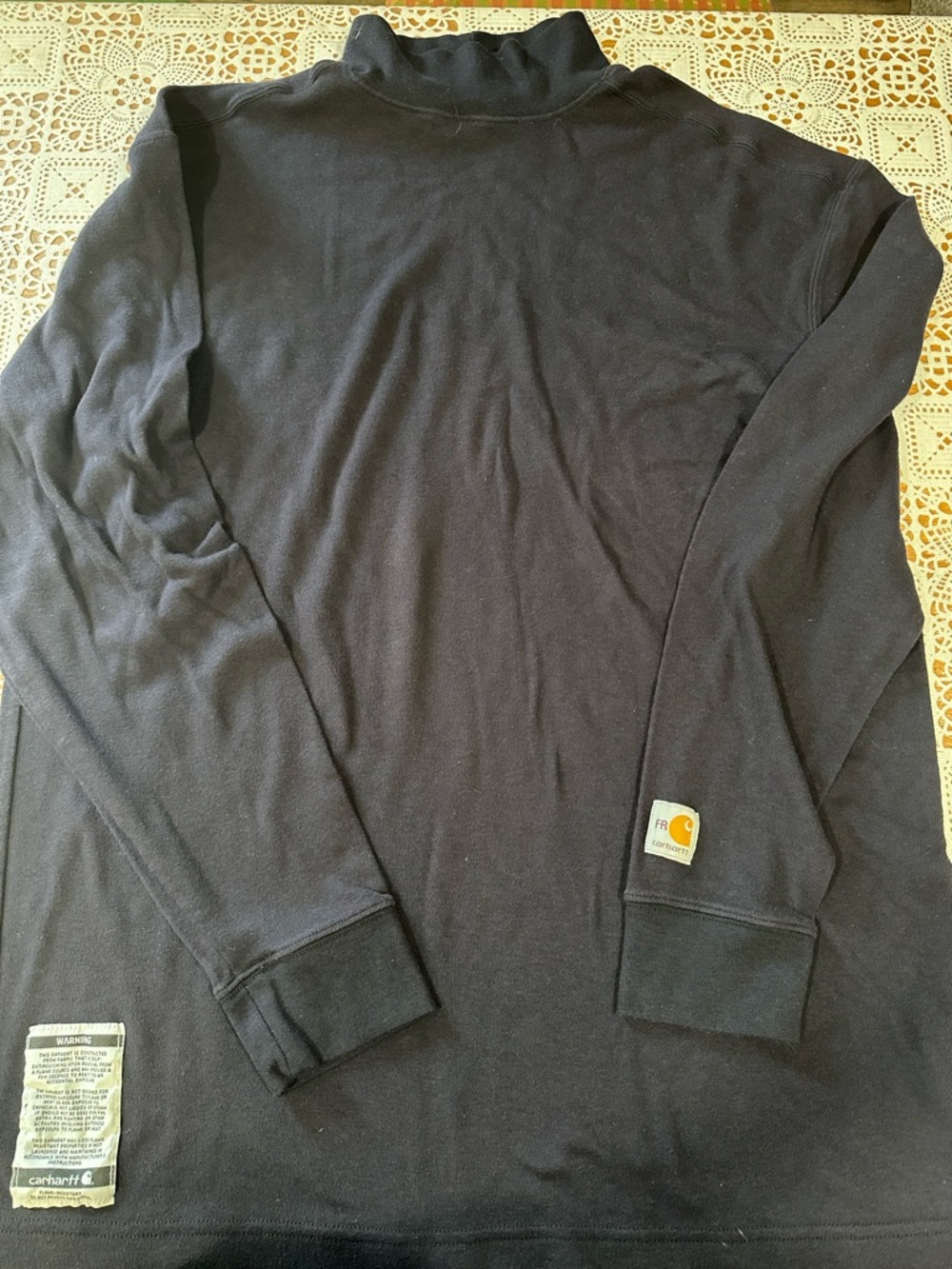 Carhartt FR Flame Resistant Shirt XL Tall Black Long Sleeve Workwear